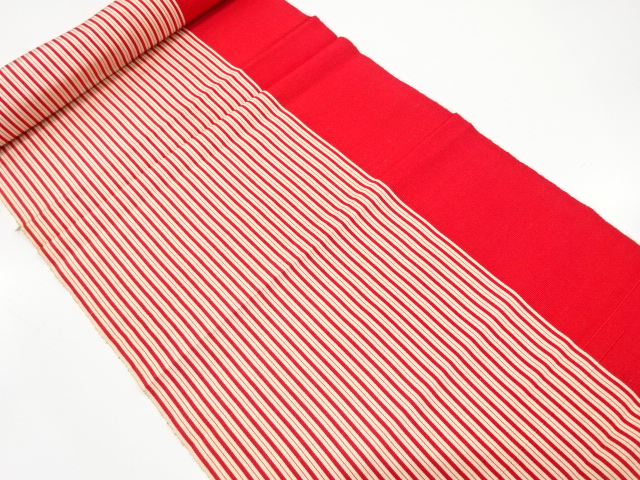 JAPANESE KIMONO / ANTIQUE BOLT FOR HASSUN OBI / SILK / CHIKUZEN HAKATA  / WOVEN STRIPE